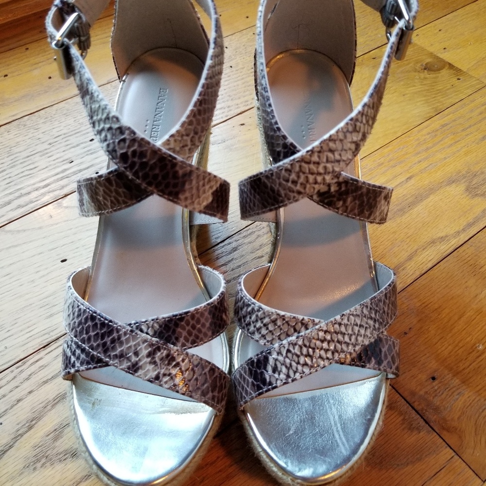 Banana Republic snake skin looking wedge sandles